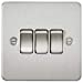 Flat Plate 10AX 3G 2-way switch - polished chrome