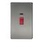 45A 2G DP 230V Screwless Black Nickel Electric Switch With Neon
