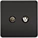 Coaxial TV and SAT TV Outlet 1G Screwless Polished Chrome Isolated Wall Plate
