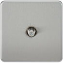 SAT TV Outlet 1G Screwless Brushed Chrome Non-Isolated Wall Plate