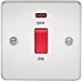Flat Plate 45A 1G DP switch with neon - polished chrome
