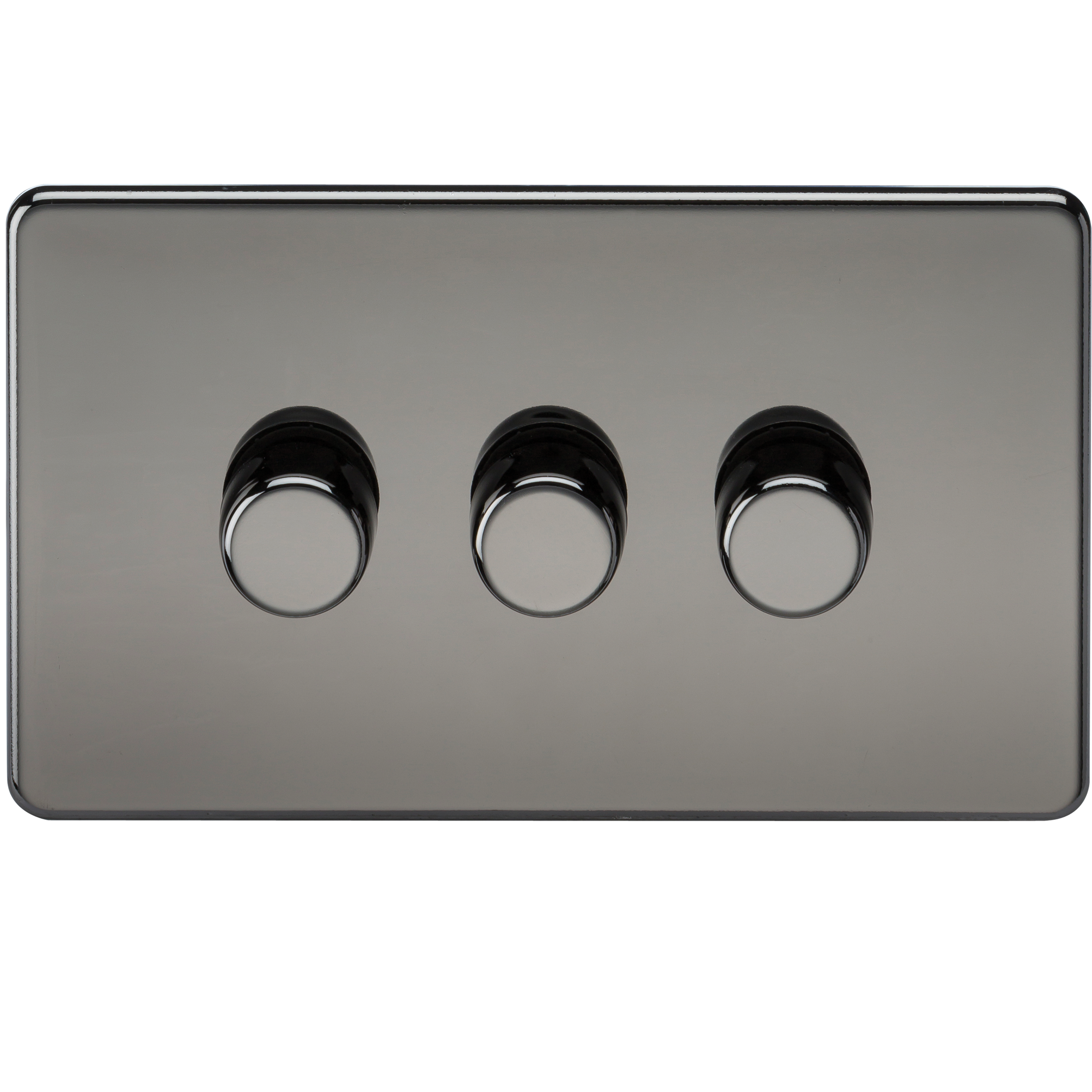 10-200W 3G 2 Way 230V Screwless Black Nickel Electric Dimmer Switch Led Compatible