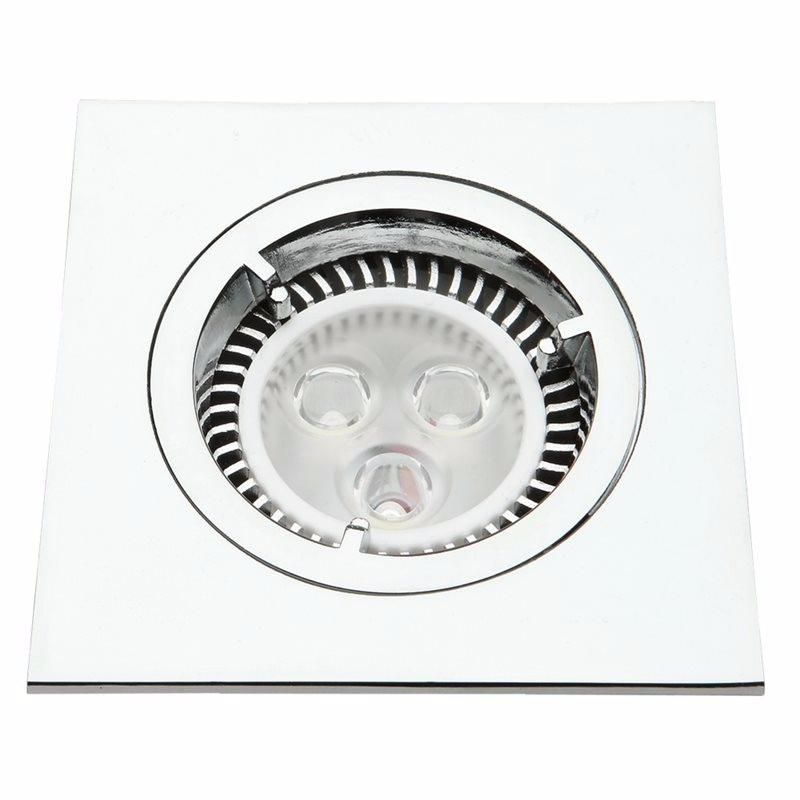 Die-Cast MR16 50mm Low Voltage Square Downlight, Polished Chrome