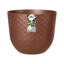 Fuente Grains 30cm Round Plastic Indoor & Outdoor Plant Pot - Rusty Brown