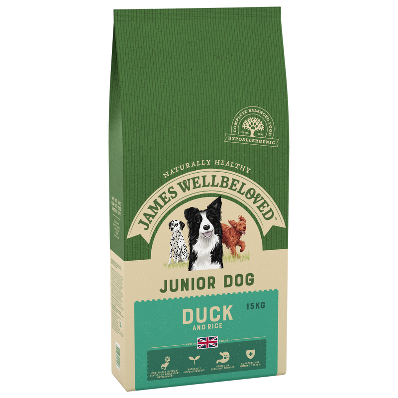 Complete Dry Junior Dog Food - Duck & Rice - 15KG