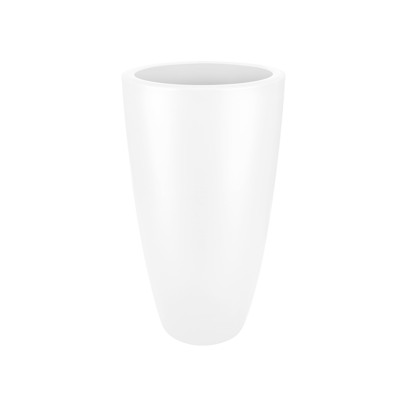 Pure 40cm Soft Round High Plastic Indoor & Outdoor Plant Pot - White