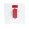 45A White 1G Double Pole 230V Electric Cooker Wall Plate Switch With Neon