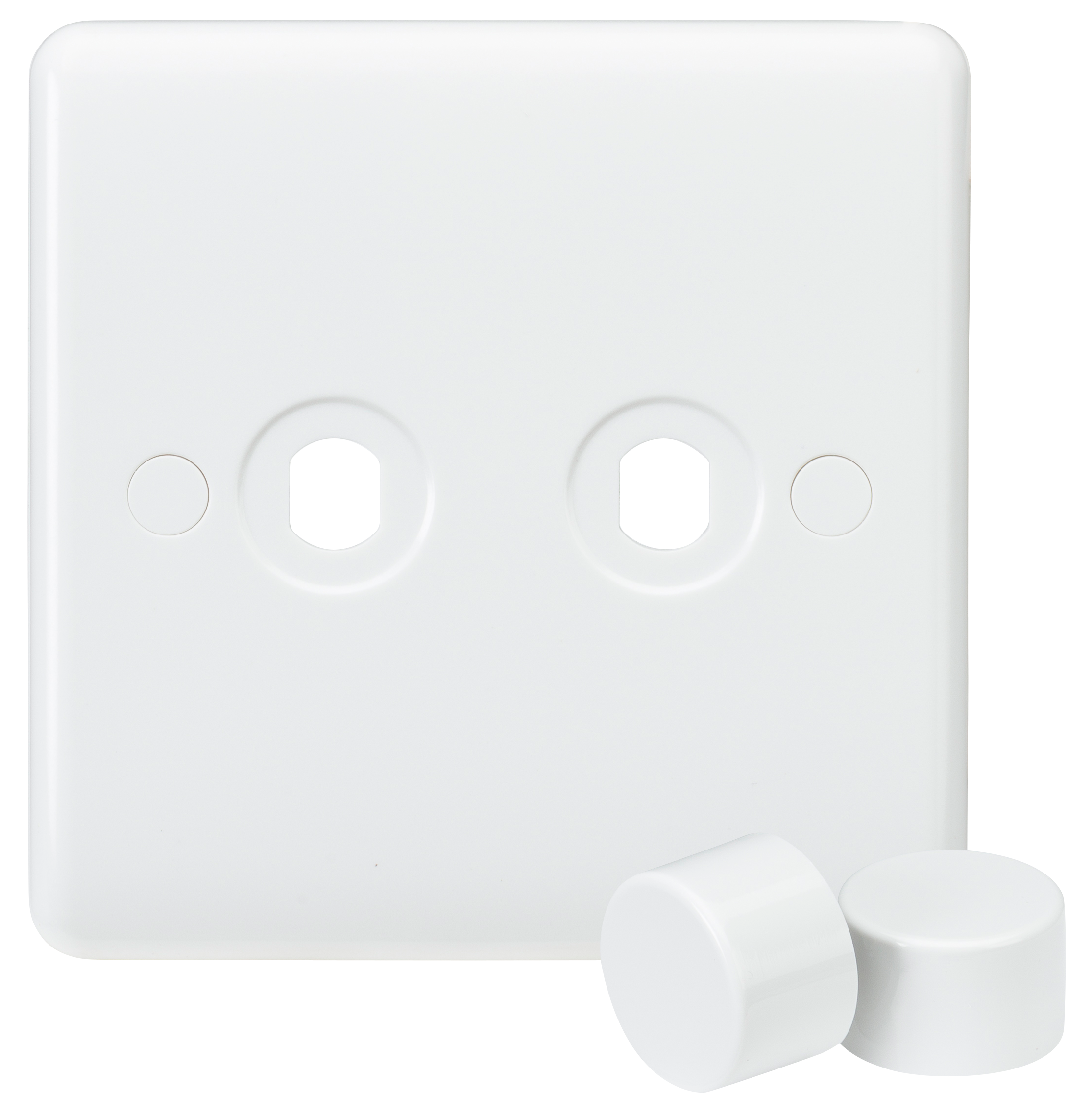 Curved Edge 2G Dimmer Plate with 2 Matching Dimmer Caps