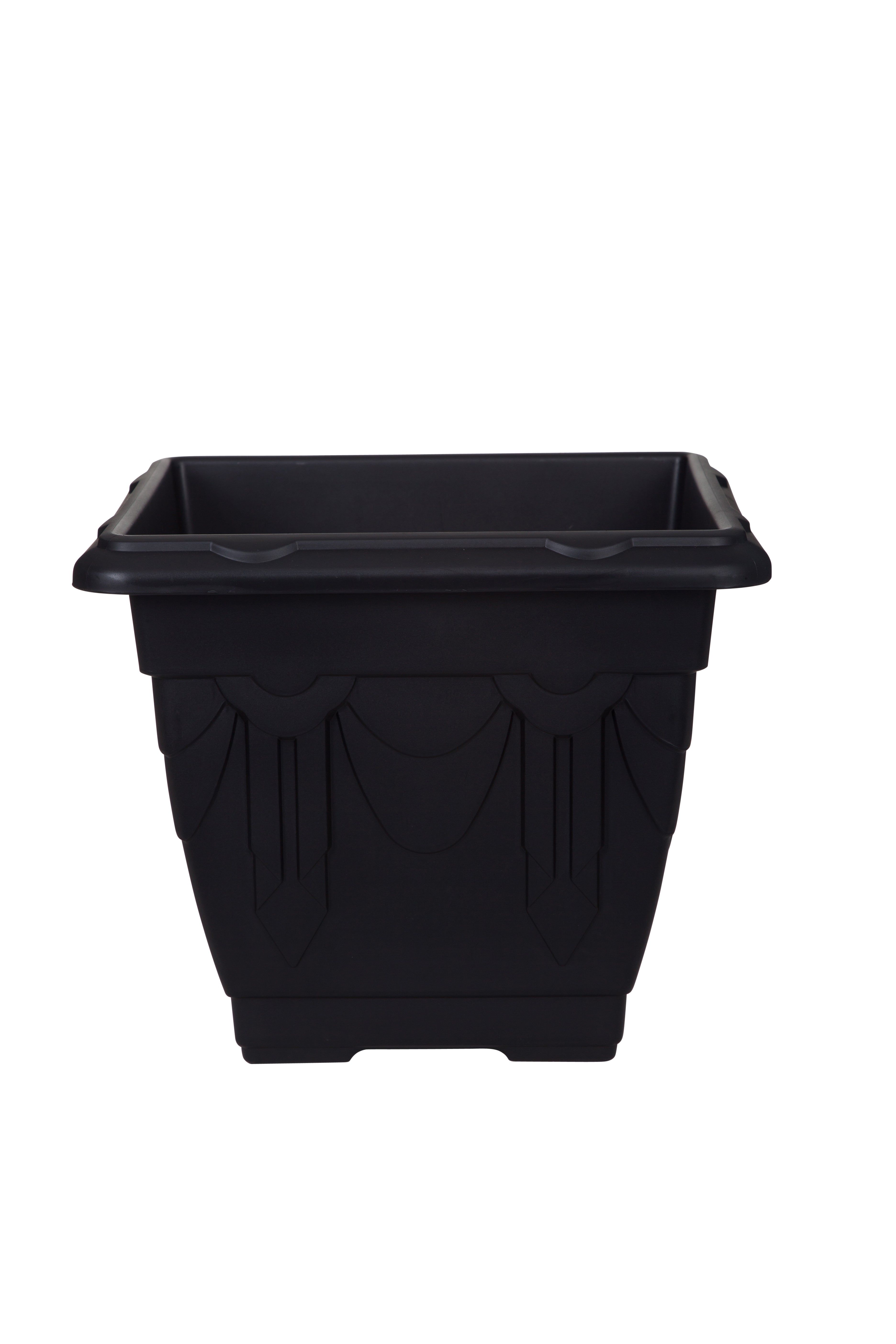 41cm Venetian Square Planter, Black