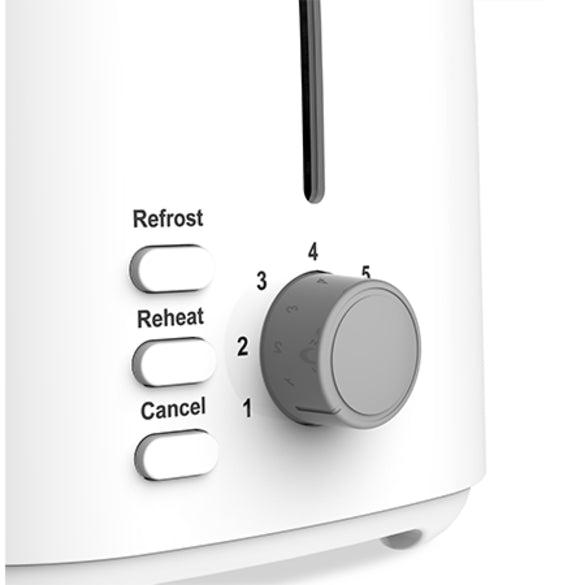 Essentials 2 Slice Toaster - White