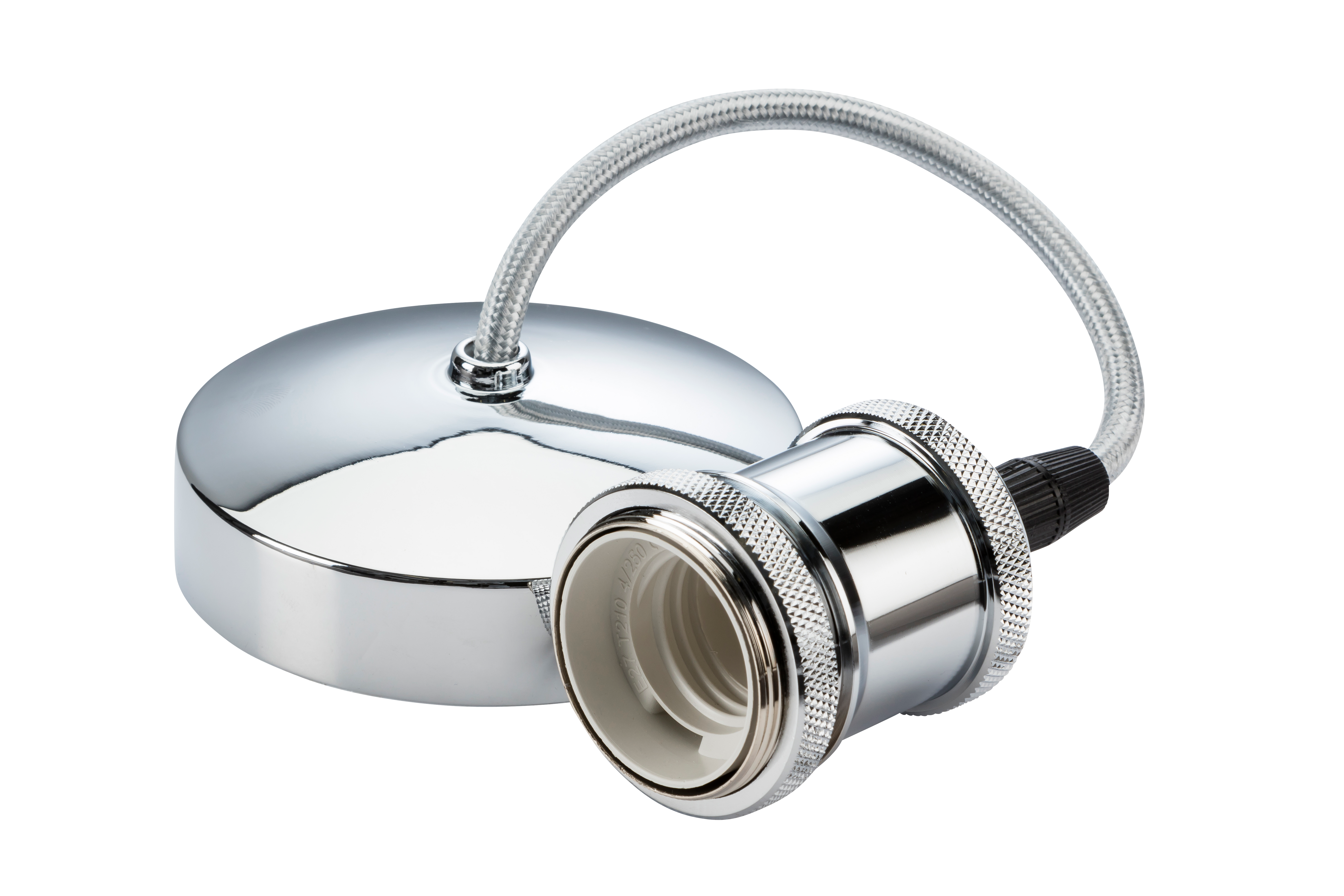 6 Inch E27 Vintage Pendant Set - Polished Chrome