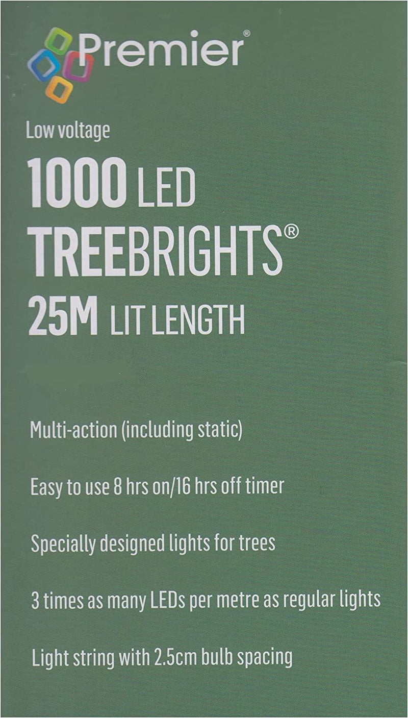 1000 Led Multi Coloured Multi Action TreeBrights with Timer