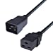 Black IEC Extension IEC Female C13 to IEC Male C14 UPS Computer Power Cable - 1m