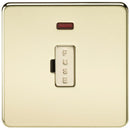 13A Screwless Polished Brass Fused Spur Connector Unit with Neon