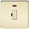 13A Screwless Polished Brass Fused Spur Connector Unit with Neon