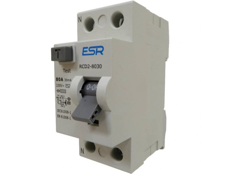 80A 30mA RCCB RCD 2 Pole Domestic Consumer Unit Circuit Breaker