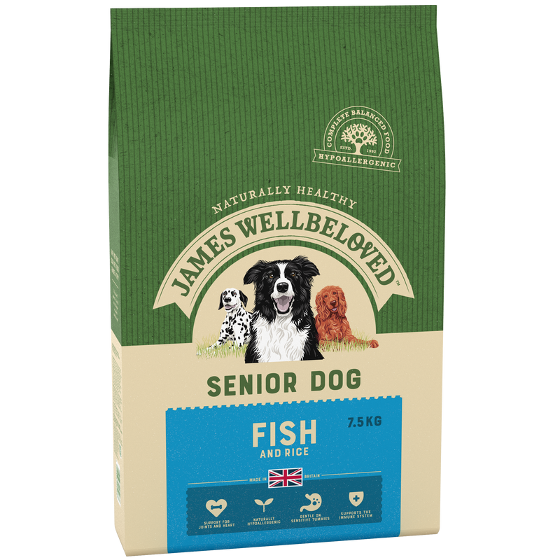 Complete Dry Senior Dog Food - Fish & Rice - 7.5KG