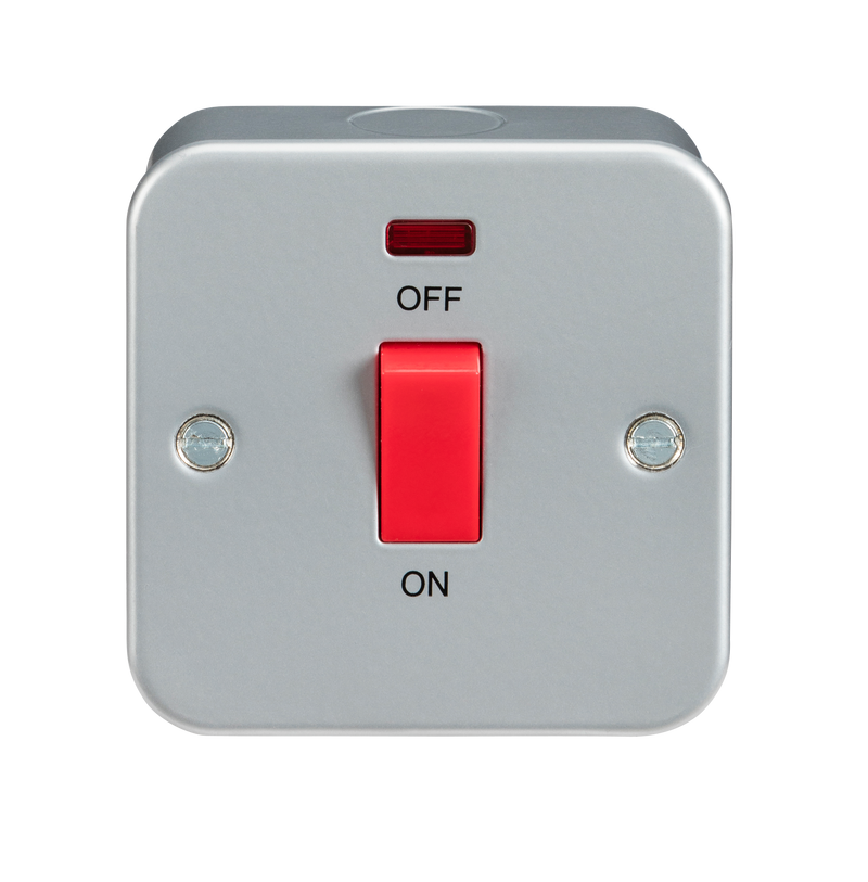 45A 1G DP 230V Metal Clad Switch With Neon