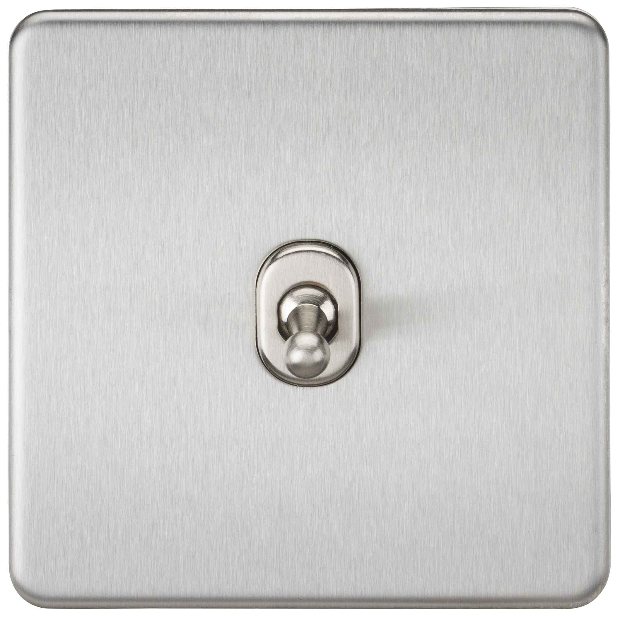 Screwless 10AX 1G 2-Way Toggle Switch - Brushed Chrome
