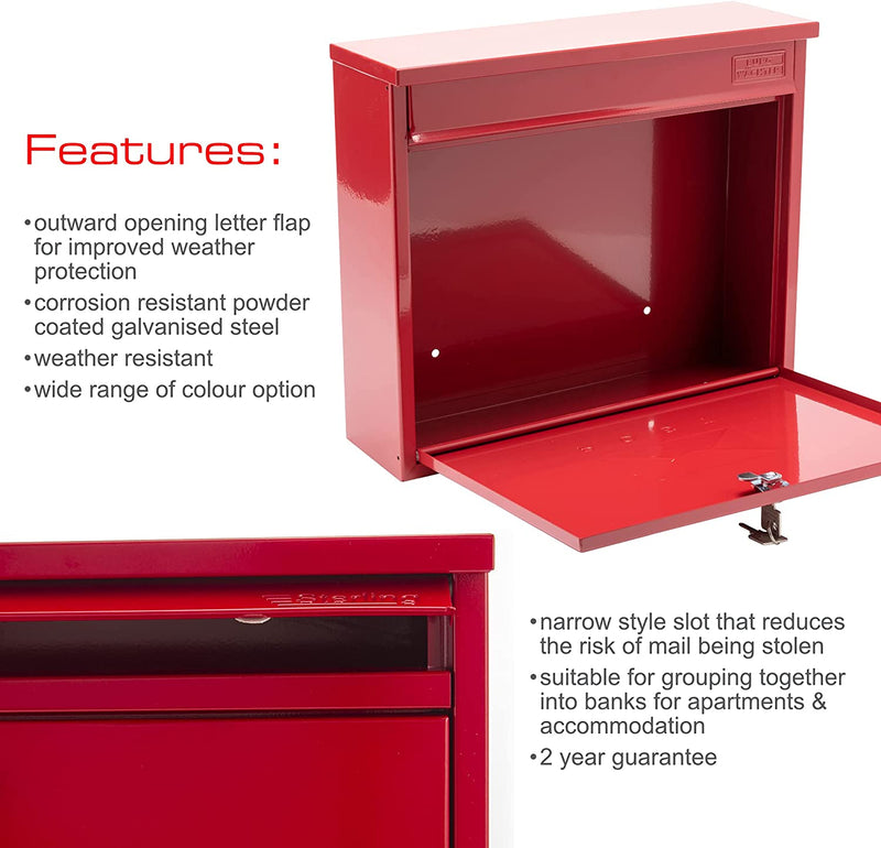 Elegance Post Box - Red