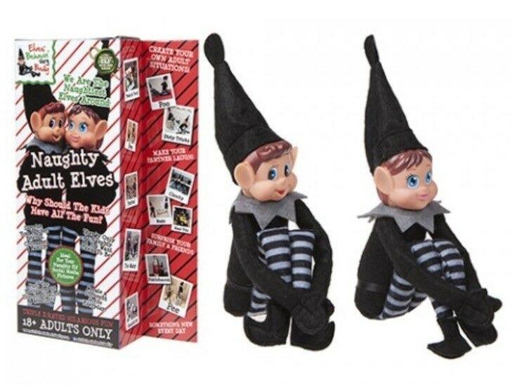 12 Vinyl Head Elf in Black Clothes - 2 Pack