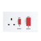 45A White 2G DP 230V Electric Wall Plate Cooker Switch and 13A Socket