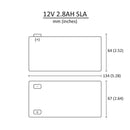 12V 2.8Ah Sealed Lead Acid Battery