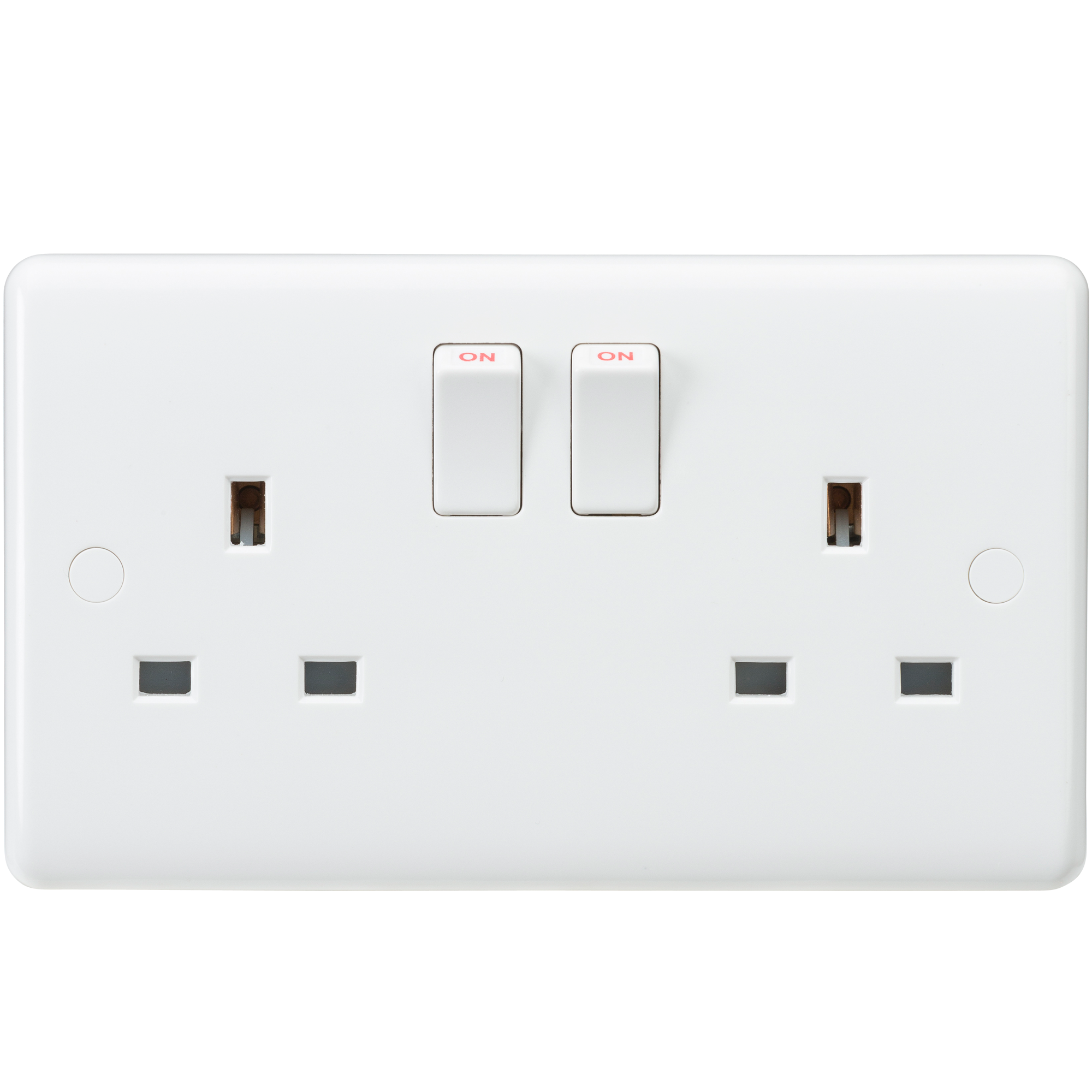 Curved Edge 13A 2G DP Switched Socket