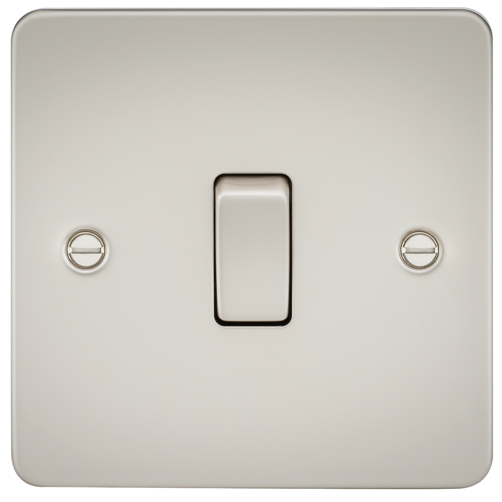 Flat Plate 10AX 1G 2 Way Switch - Pearl