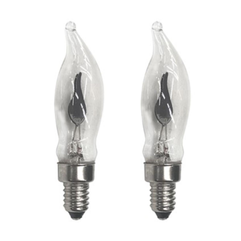 1.5W E10 Replacement Flickering LED Bulbs, Twin Pack