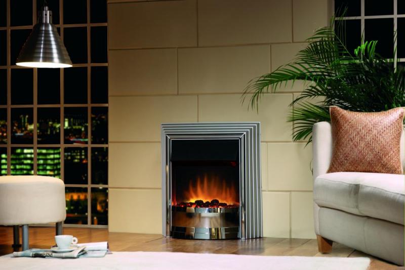 Castillo Optiflame Electric Fire - Satin Silver (2019 Model)