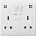 Curved Edge 13A 2G DP Switched Socket with Dual USB Charger (5V DC 4.8A shared)