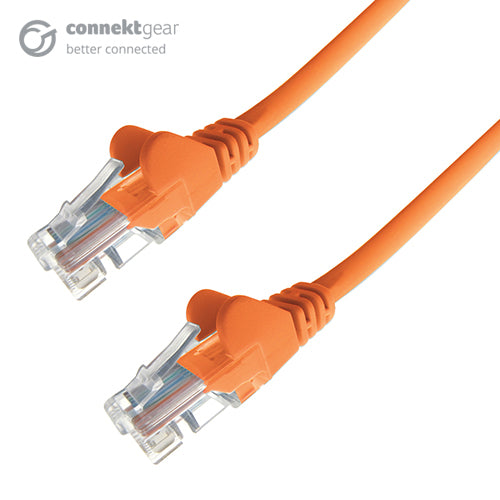 0.3m RJ45 CAT6 UTP Stranded Flush Moulded LS0H Network Cable - 24AWG - Orange