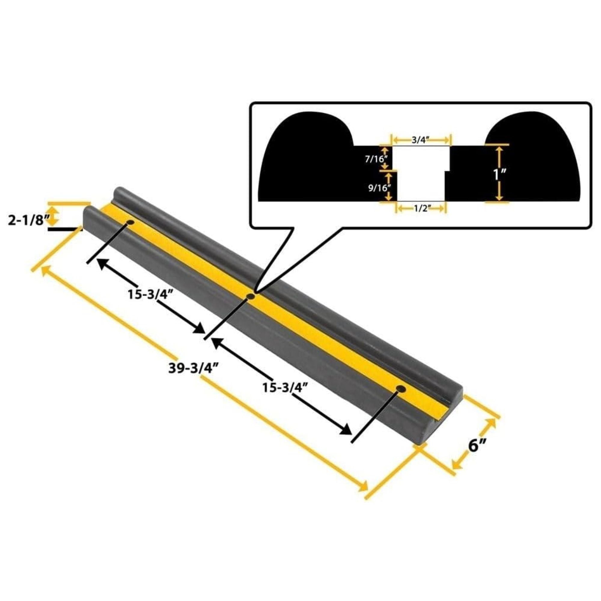 Rubber Wall Protector - Black & Yellow