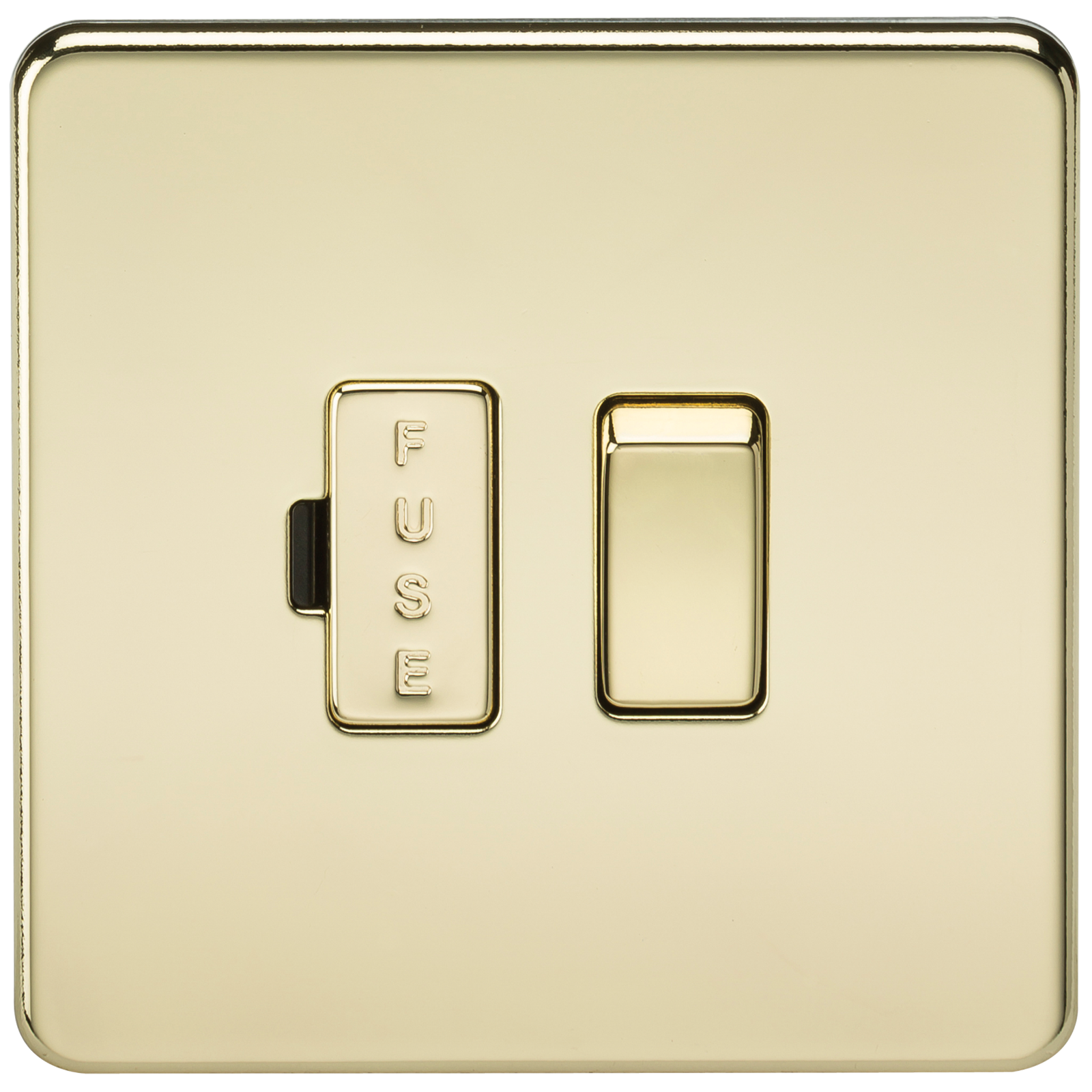 13A Screwless Polished Brass Switched Fused Spur Connector Unit