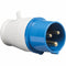 16A 230V IP44 Industrial 3 Pin 2P+E In-Line Caravan Male Plug