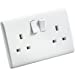 Curved Edge 13A 2G SP Switched Socket