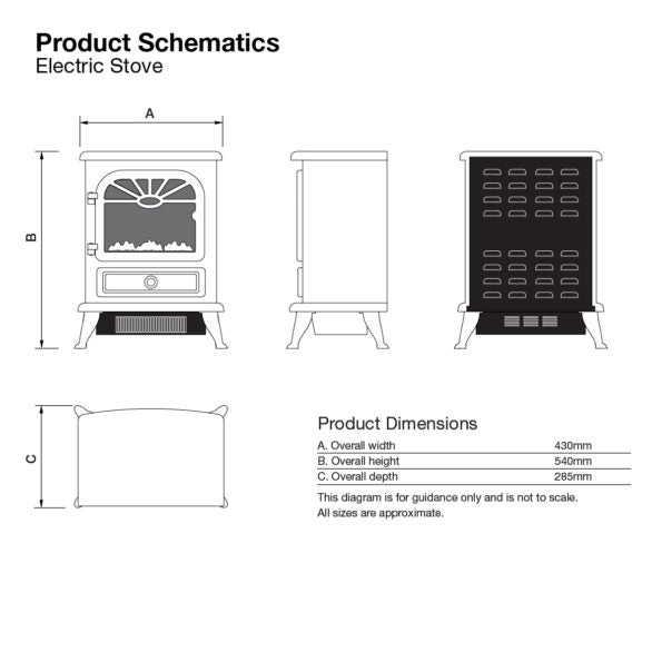 ES2000 Electric Stove with Log Flame Effect - Grey