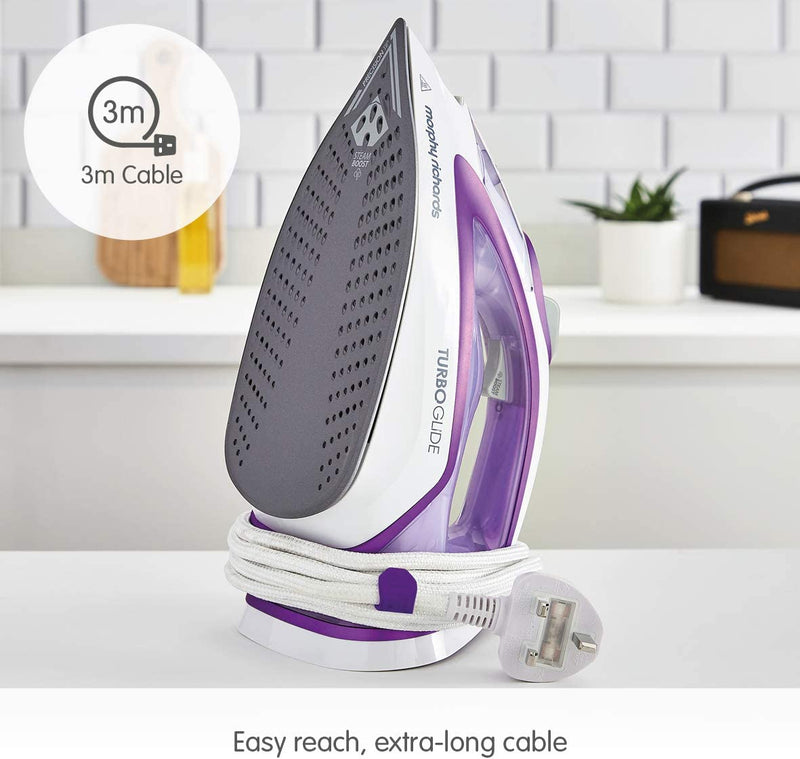 2800W Turbo Glide Steam Iron, Purple