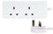 2 Gang Socket 1.5mm Extension Lead, White - 10m