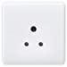 Curved Edge 5A Unswitched Round Pin Socket