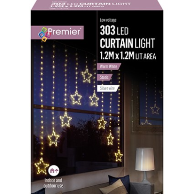 303 LED Curtain Light Pin Wire Curtain, Warm White