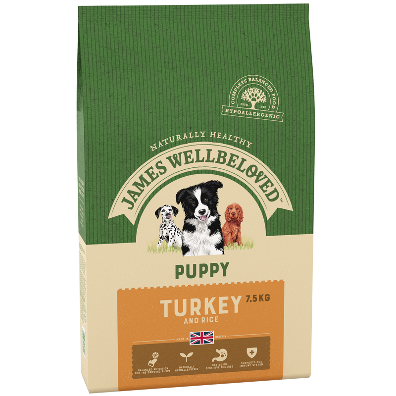 Complete Dry Puppy Food - Turkey & Rice - 7.5KG