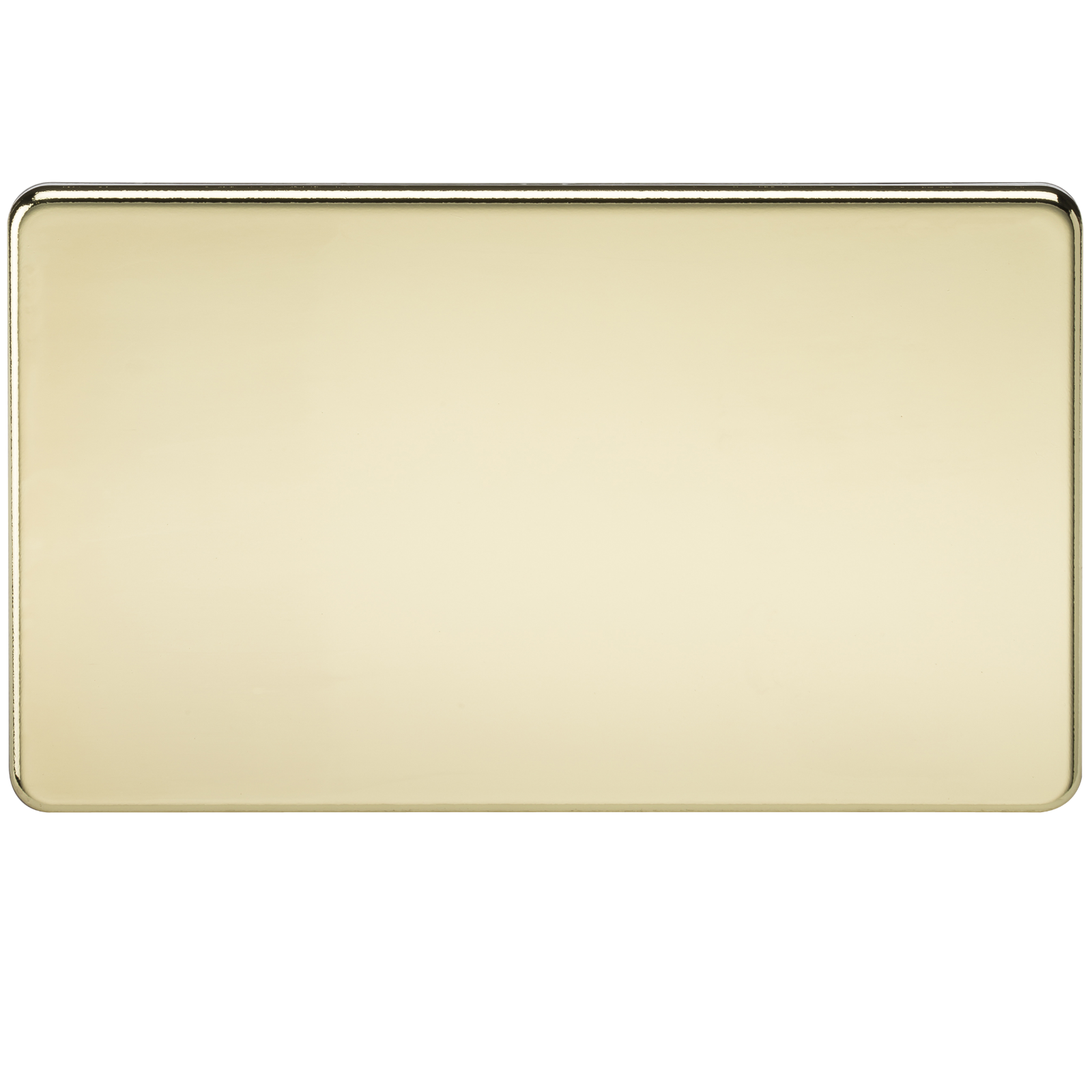 Screwless 2G Blanking Plate Polished Brass