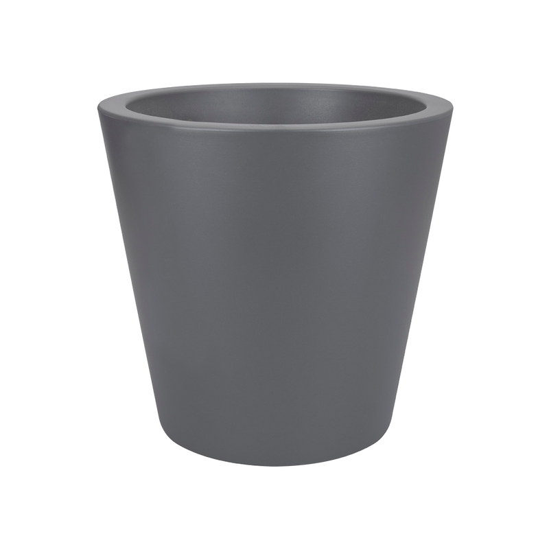 Pure 50cm Straight Round Plastic Indoor & Outdoor Plant Pot - Anthracite