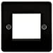Brushed Chrome 13A 2G DP Switched Flat Plate Socket - Black Insert