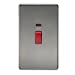 45A 2G DP 230V Screwless Brushed Chrome Switch With Neon