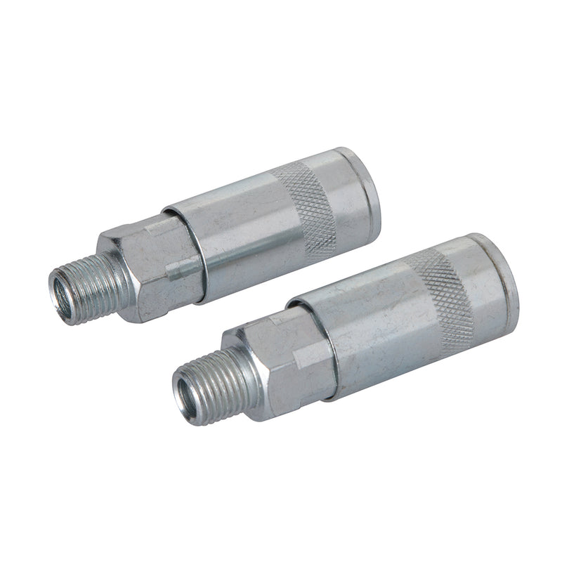 Air Line Quick Coupler  Male Thread 2pk - 1/4 Inch BSP