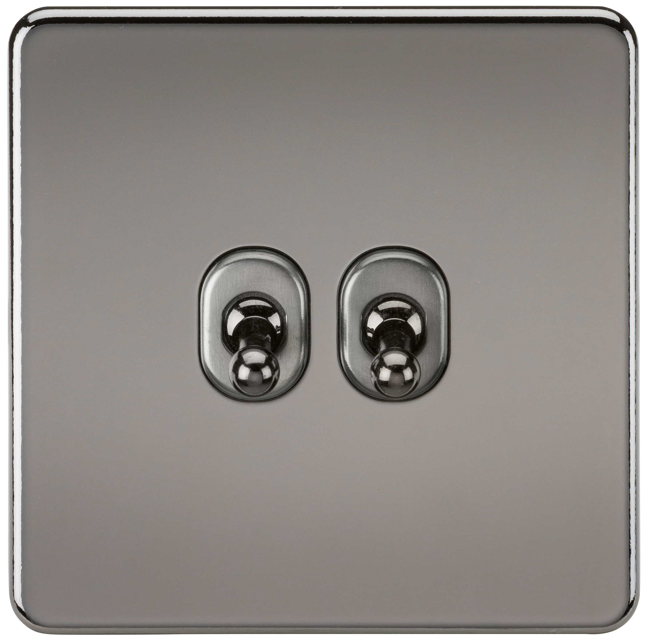 Screwless 10AX 2G 2-Way Toggle Switch - Black Nickel