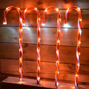 62cm 4 Piece Candy Cane Christmas  Path Lights, Red